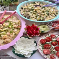 Pyszny obiad z tortellini al forno i  Nudelsalat