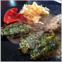 Placki ziemniaczane ze szpinakiem