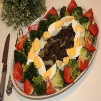 Czarna soczewica z brokułem