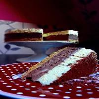 Sernik czekoladowy i mus z białej czekolady