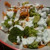 Brokuły z pieczoną marchewką