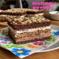 Ciasto Knoppers – warstwowy przekładaniec z kremem i wafelkami