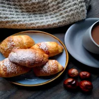 Drożdżowe rogaliki z serem