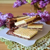 Wafelki a’la knoppers z mleczną polewą callebaut