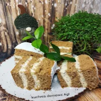 Biszkopt kakaowy z 8 jaj bez proszku do pieczenia z pysznym kremem budyniowo-makowym