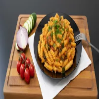 Makaron z cukinią i pomidorami