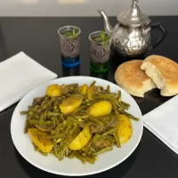 Wołowina po marokansku z Fasolką i Ziemniakami -Marqa dyal loubia khadra b l7em.