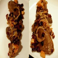 Wątróbka z jabłkami, żurawiną i cynamonem