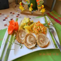 Roladki z piersi kurczaka z mięsem mielonym