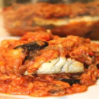 Ryba po grecku z warzywami z piekarnika