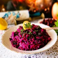 Modra kapusta z jabłkiem i żurawiną