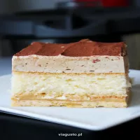 Ciasto z kawową pianką i kajmakiem