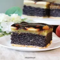 Ciasto makowe na kruchym spodzie z jabłkami