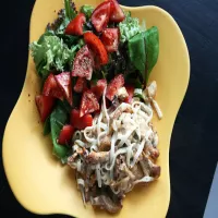 Makaron z kurkami i kurczakiem