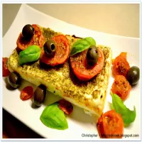 Pieczona ricotta z pieczonymi pomidorami