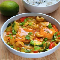 Korma curry z łososiem