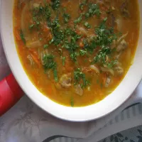 Żołądki drobiowe z marchewką w sosie curry