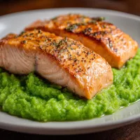 Pieczony łosoś z puree brokułowym – odkryj zdrowy przepis!