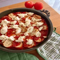 Riccota zapiekana w pomidorach z ciabattą