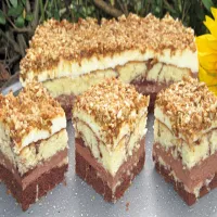 HIT Ciasto Noce i dnie-dwukolorowe z kremem i słonecznikiem, łatwe i efektowne +FILM