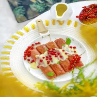 Smażone naleśniki budyniowe z twarogiem i białą czekoladą